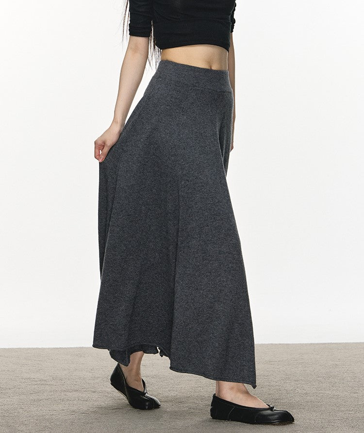 Soft Wool Pleated Midi Skirt ANA0113