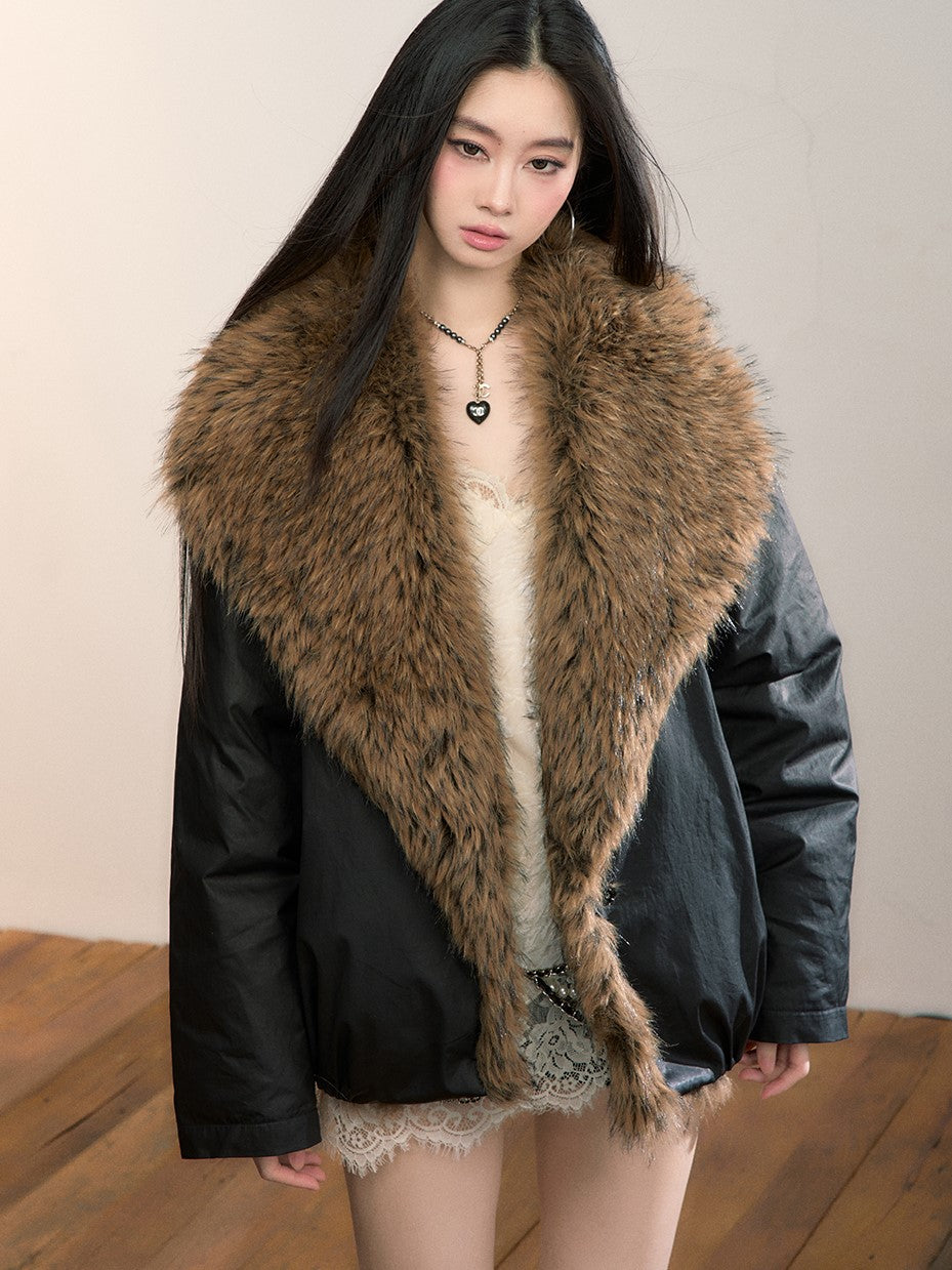 Large Fur Collar Down Jacket VIA0352