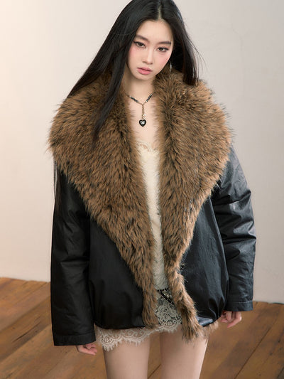 Large Fur Collar Down Jacket VIA0352