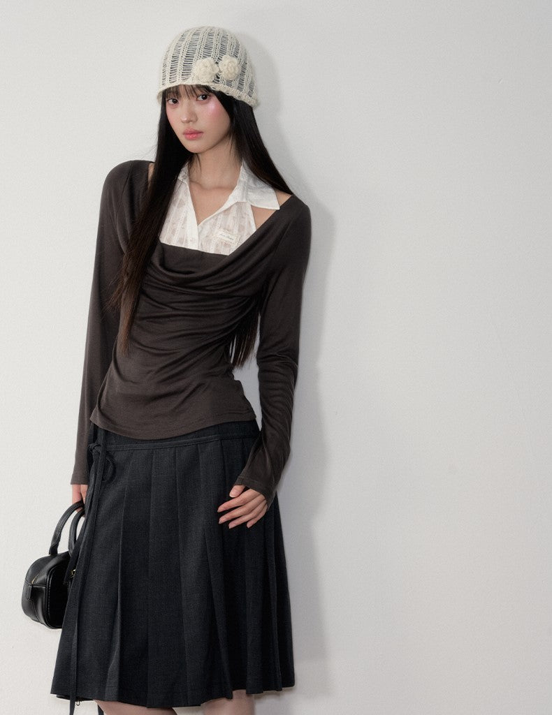 Fake Two-piece Slim-fit Top SOO0026
