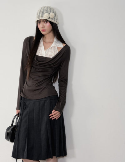 Fake Two-piece Slim-fit Top SOO0026