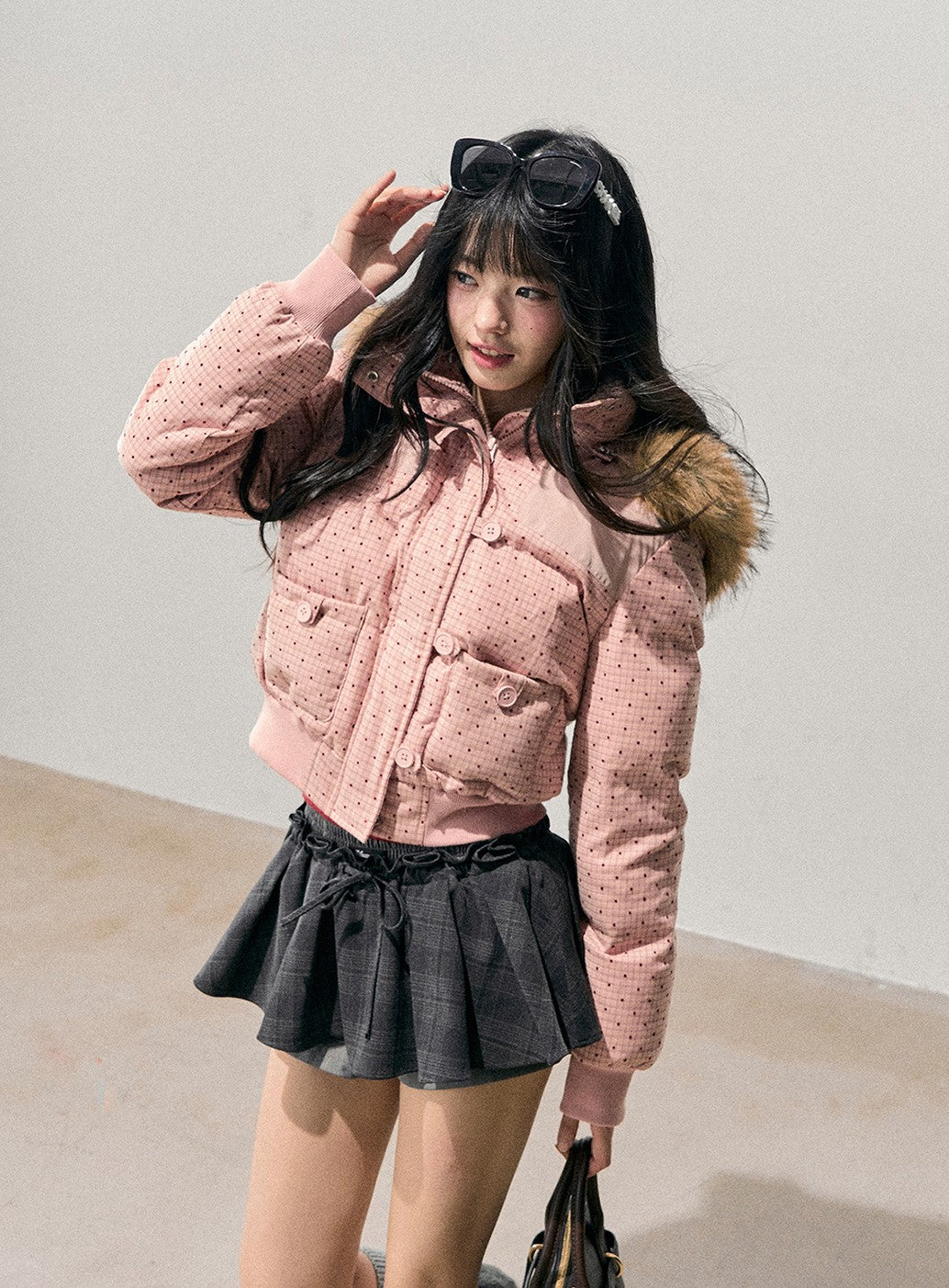 Polka Dot Hooded Warm Cotton Jacket DIA0712