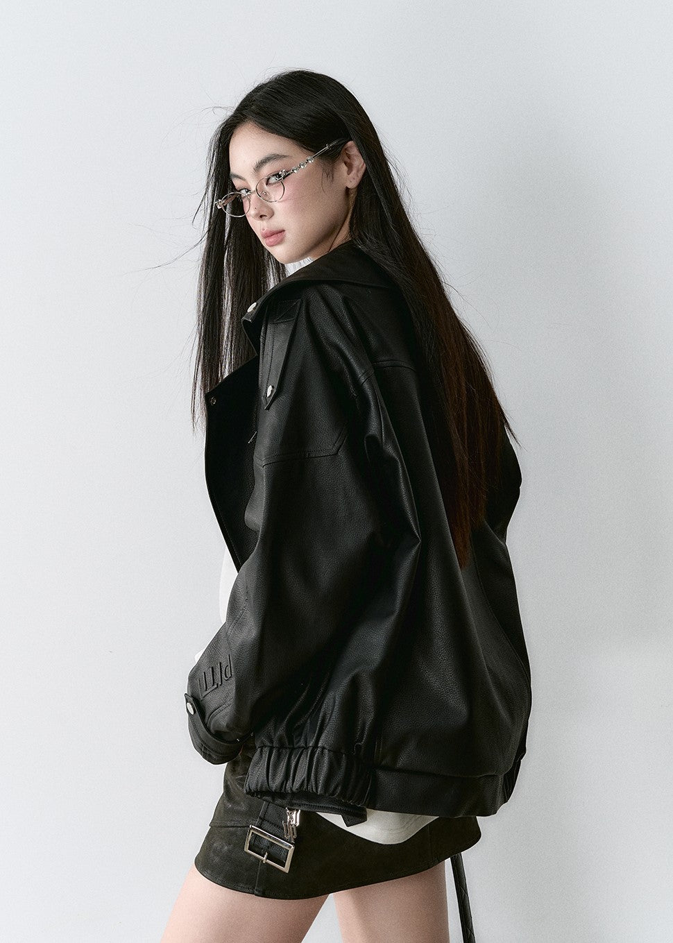 Loose Silhouette Versatile Motorcycle Leather Jacket VIA0164