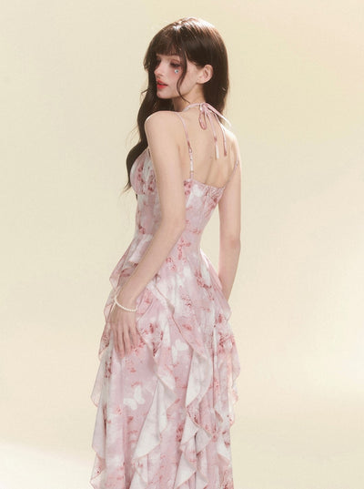 Blossom Pink Halter Neck Dress DIA0103