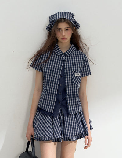 Plaid Multi-layered Puffy Skirt/Scarf SUN0138