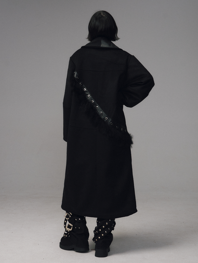 Punk Rock Print Patchwork Long Coat FRU0132