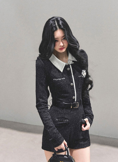 Luxurious Style Flower Decorated Jumpsuit DIA0684