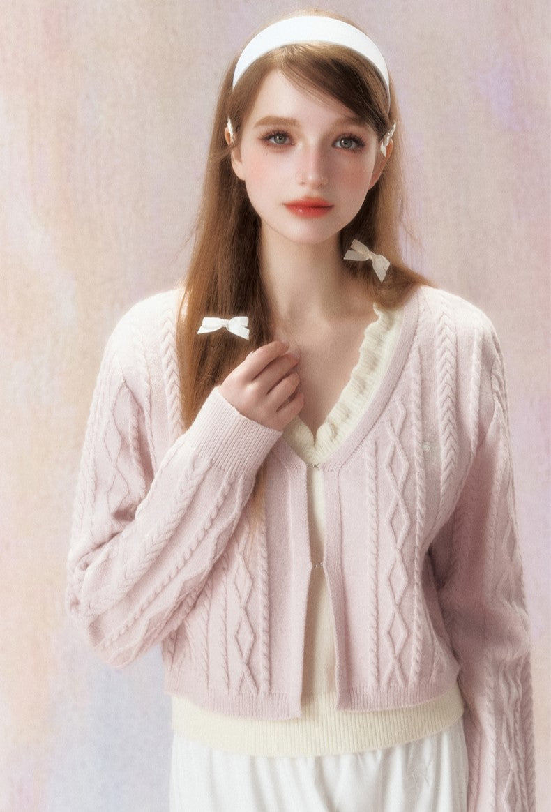 Fake Two-piece Cable Sweater SPE0029