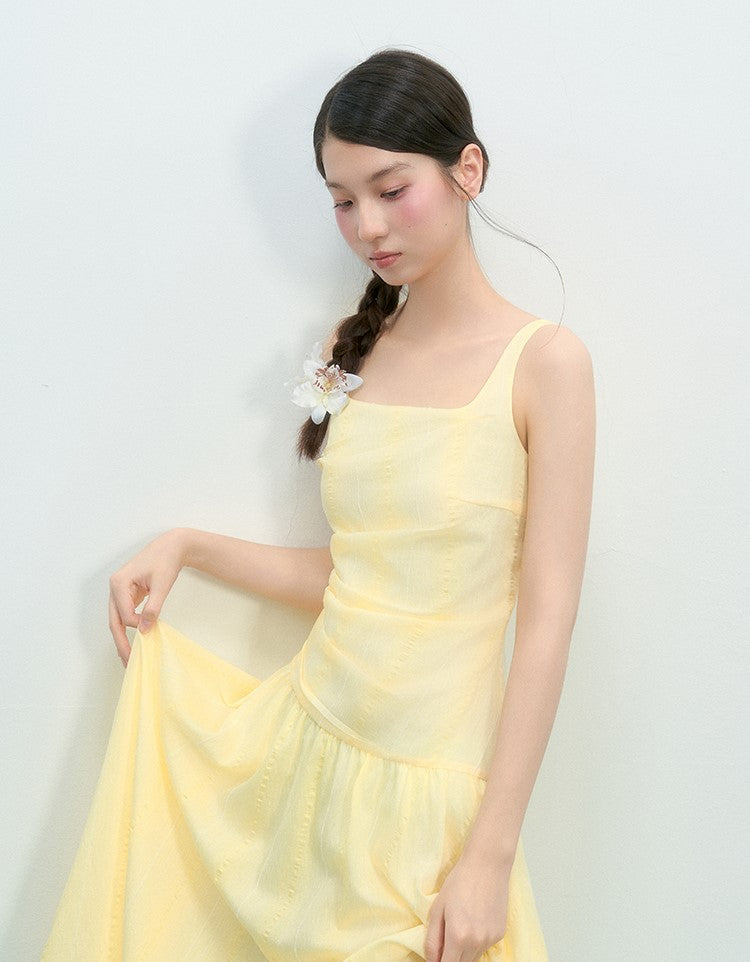 Square Collar Irregular Sling Dress NTO0222