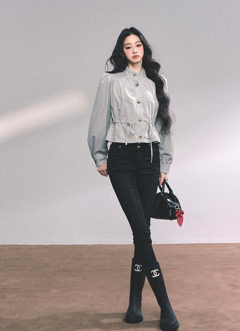 Velvet Stand Collar Shirt DIA0641