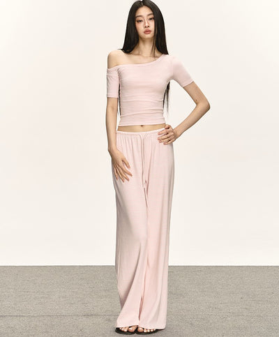 Oblique Shoulder Striped T-shirt/Pants ANA0039