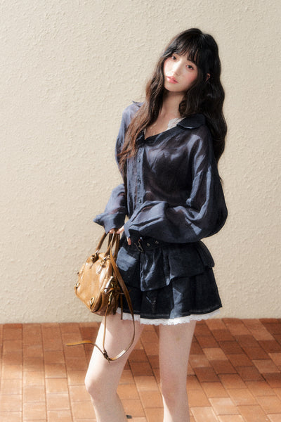 Long-sleeved Shirt/Short Skirt SHI0189