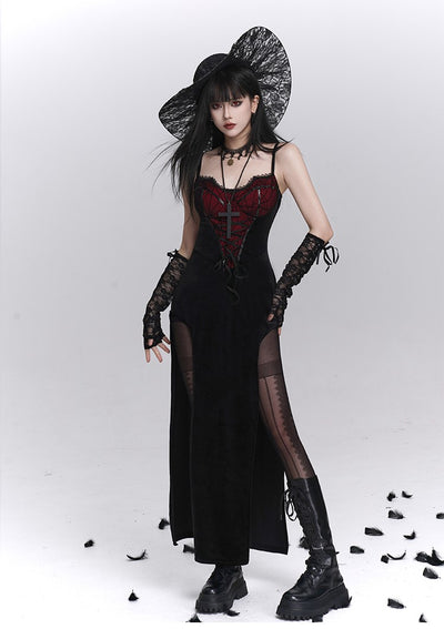 Spider Web Design Slit Strap Dress/Shawl LAD0241