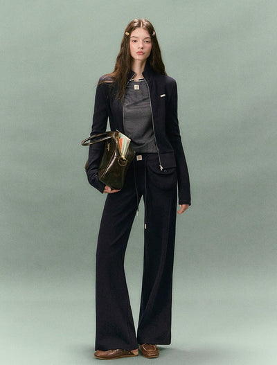 Stand Collar Slim Sweatshirt Jacket/Pants LAL0236