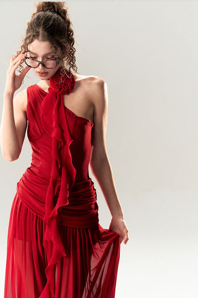 High Waist Sleeveless Greek Style Drape Dress/Pendant 4MU0036