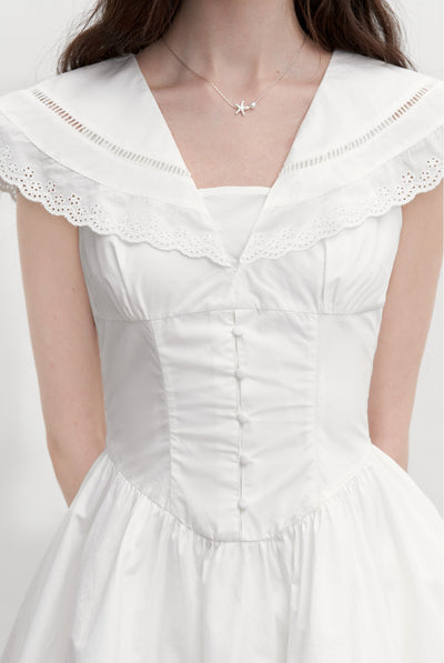Retro Lace Large Collar Dress AYF0100
