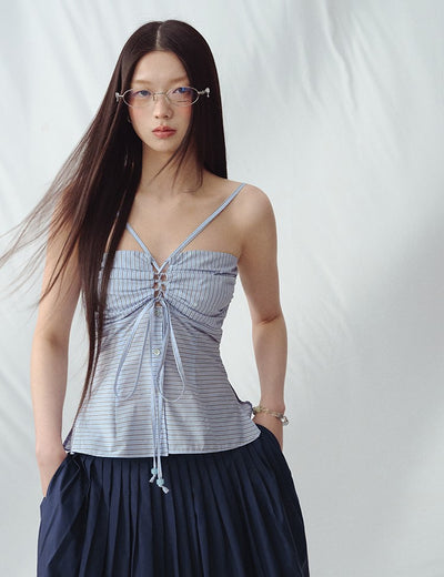 Cross Strap Hollow Striped Camisole LAL0220