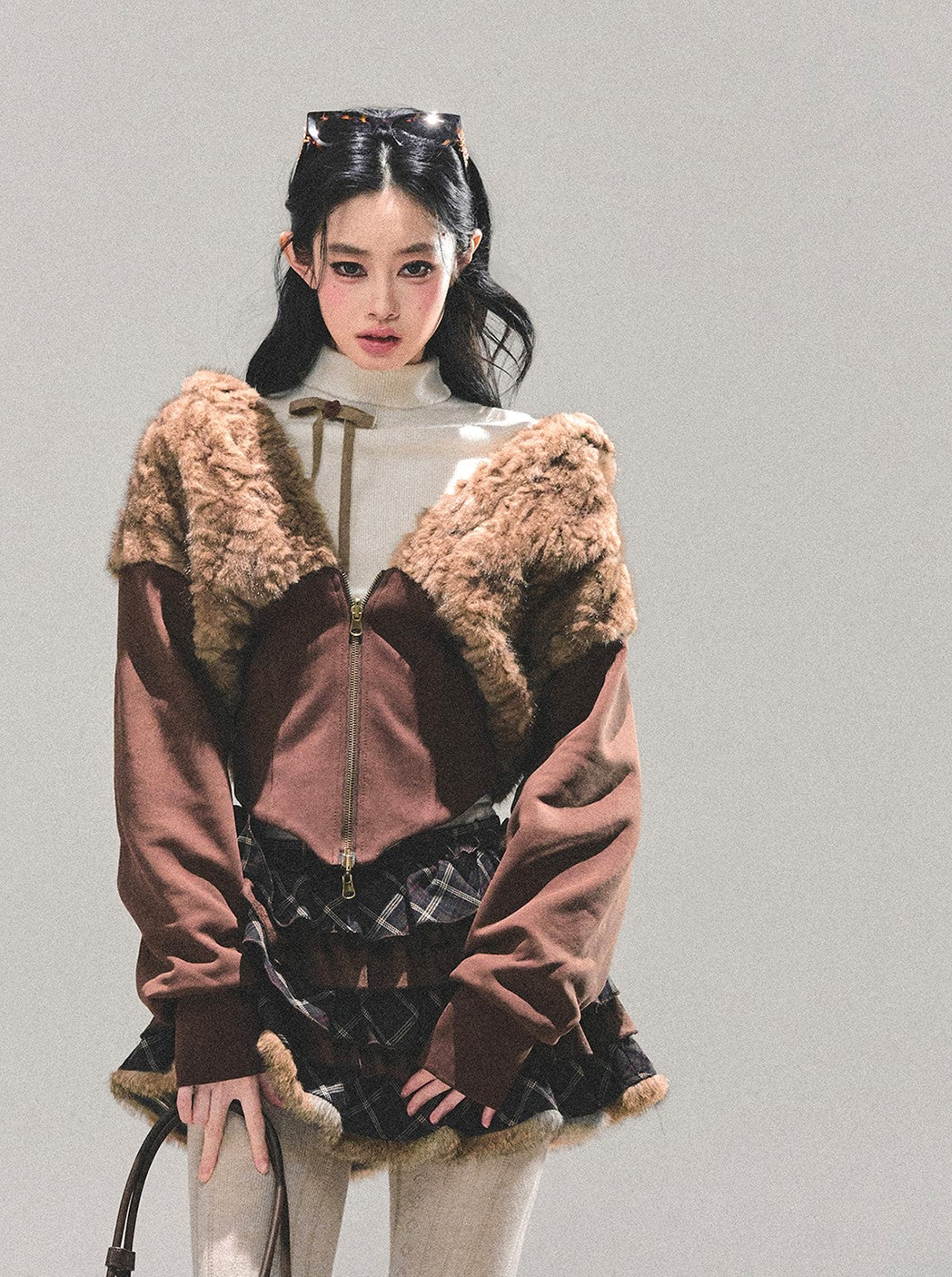 Lambswool Short Hooded Jacket DIA0681