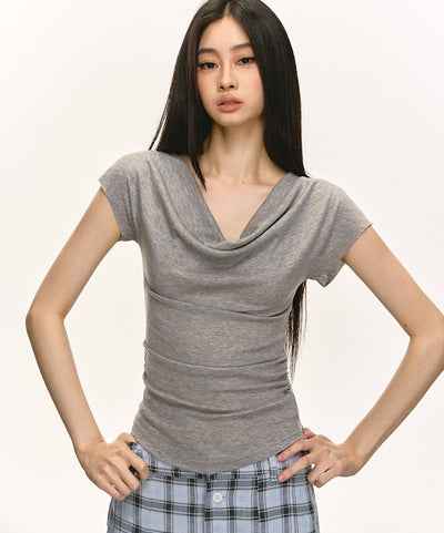 Swing Collar Short-sleeved T-shirt ANA0046