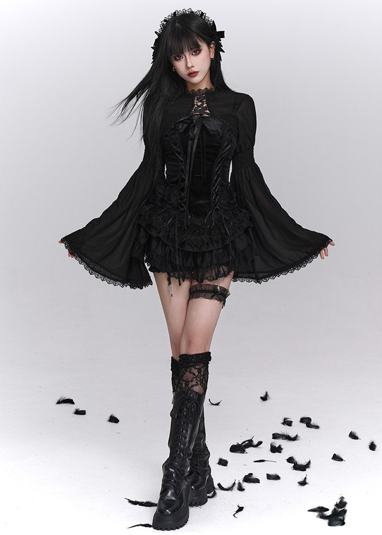 Black Camisole/Shawl/Tutu Cake Skirt LAD0245