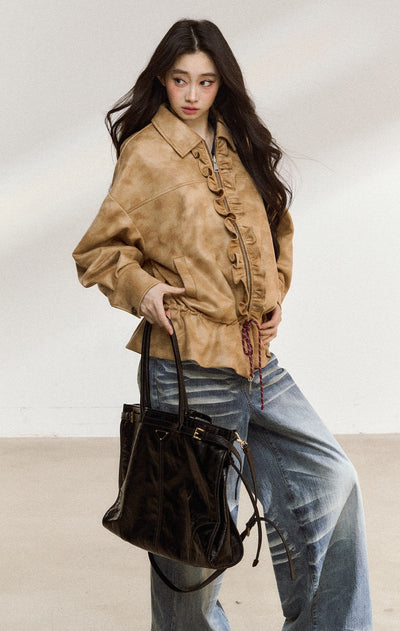 Ruffled Casual Lapel Jacket SHI0216