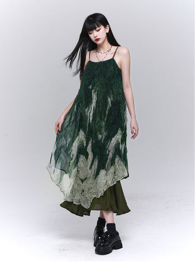 Summer Green Suspender Dress LAD0111