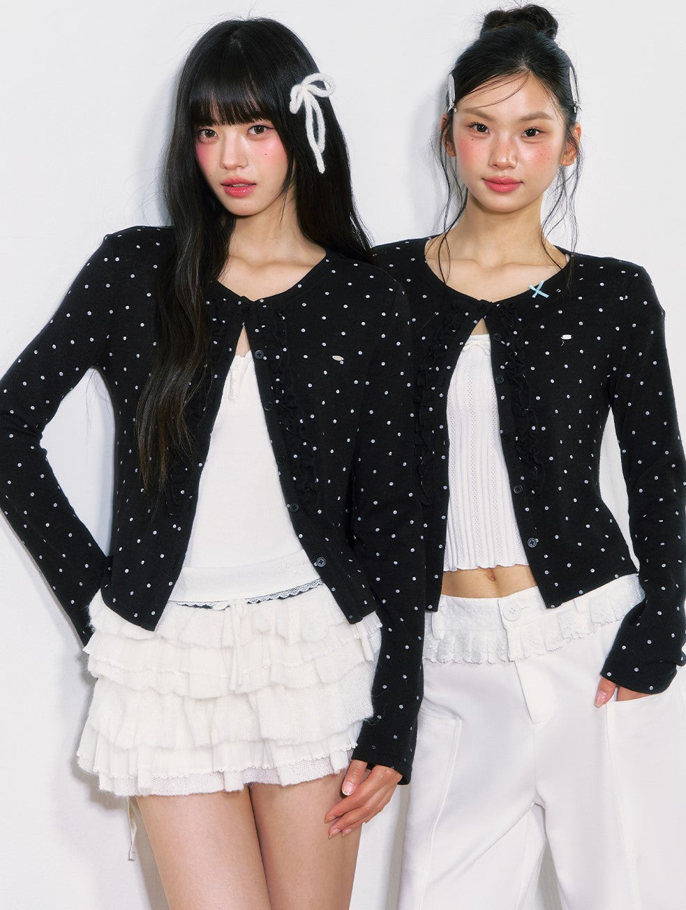 Black Polka Dot Thin Cardigan WEE0049