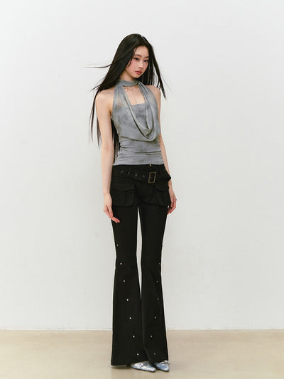 Swing Collar Halter Neck Top VIA0313