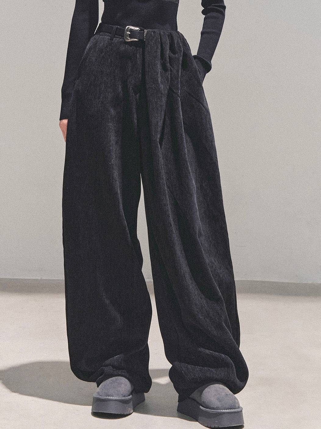 Loose Wide-Leg Belt Pants DIA0716