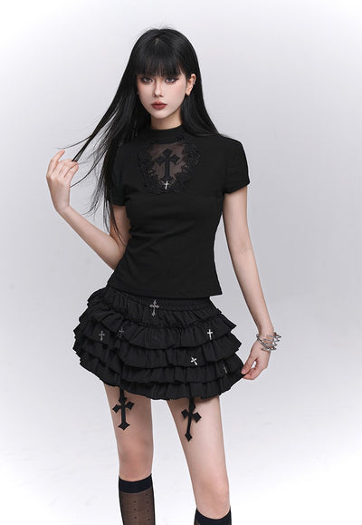 Puffy Cake Gothic Short Skirt LAD0207