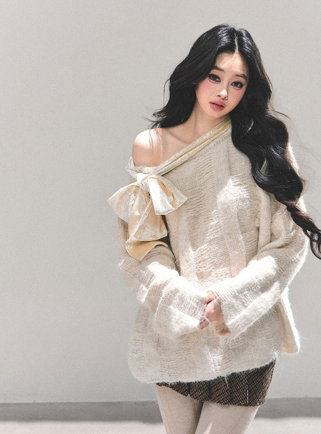 Bow Off-Shoulder Sweater DIA0695