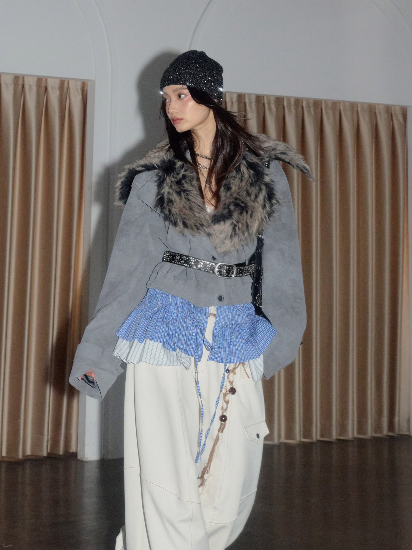 Faux Two-Piece Detachable Hem Jacket JNY0271