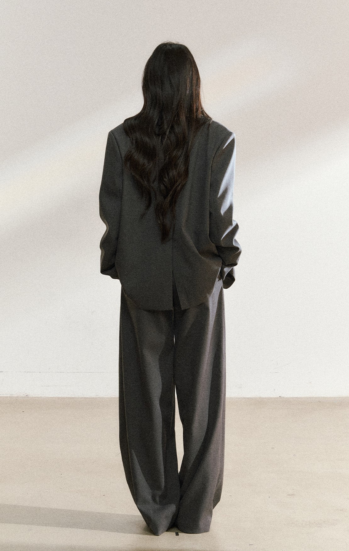 Dark Gray Mid-length Suit Jacket SHI0222