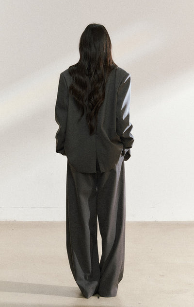 Dark Gray Mid-length Suit Jacket SHI0222
