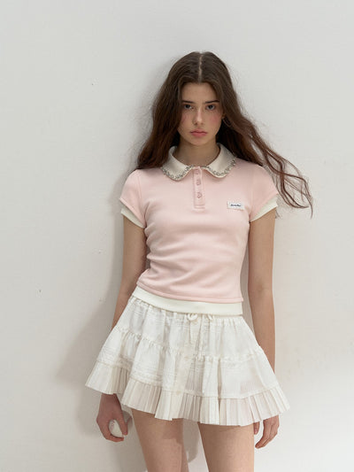 White Lace A-line Tutu Skirt SUN0133