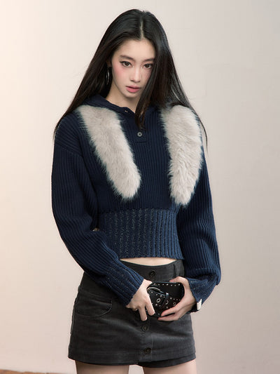 Hooded Pullover Striped Sweater VIA0358