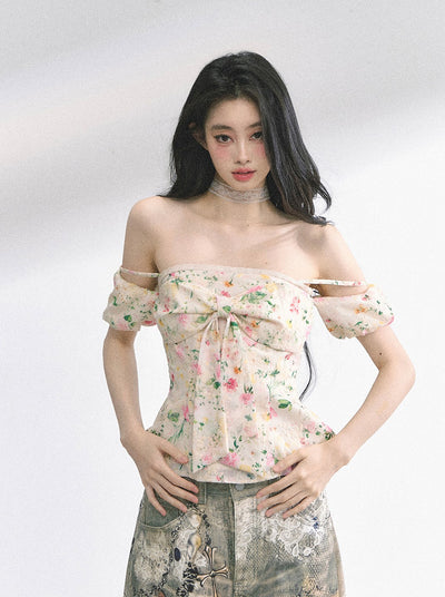 Short-sleeved Floral Slim Shirt DIA0486