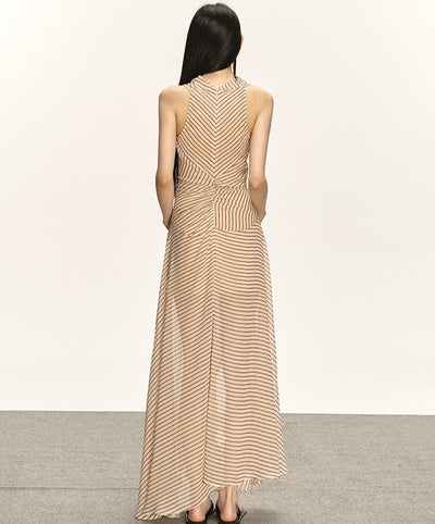 Georgette Striped Slit Long Dress ANA0031