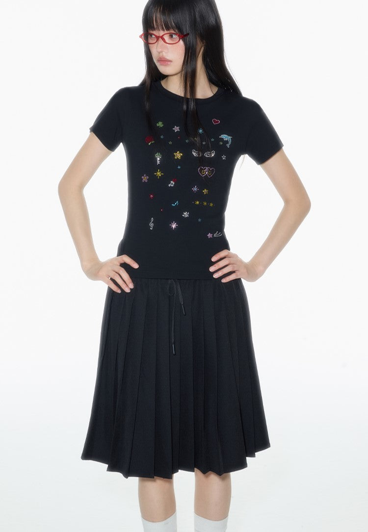 Cartoon Diamond Short-sleeved T-shirt ONT0015