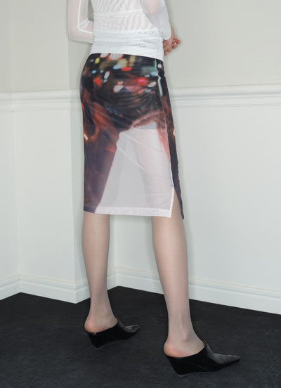 Mesh Low-waisted Slimming One-step Skirt RUN0028
