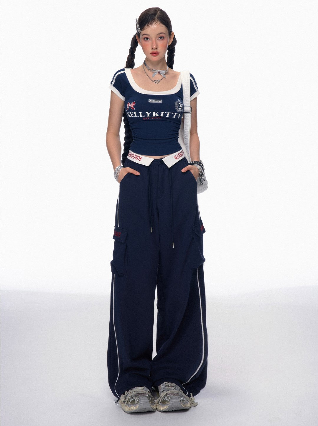 American Blue Walking Loose Lazy Wide-leg Pants DIA0180