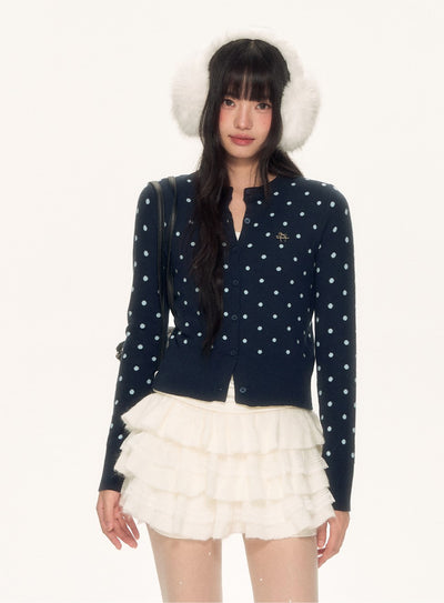 Polka Dot Basic Knit Cardigan WEE0091