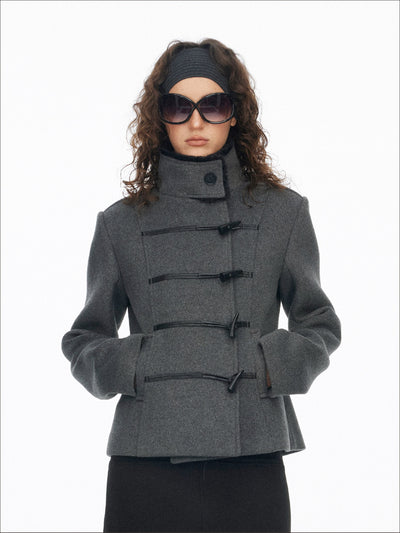 Stand Collar Horn Button Coat SAL0196