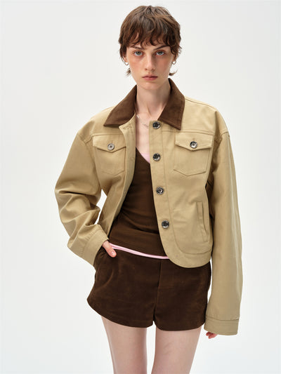 Retro Lapel Design Workwear Jacket CUR0251