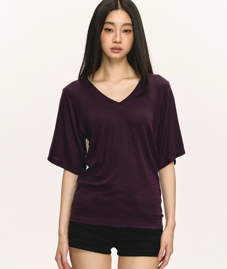 Stretch V-neck T-shirt ANA0027