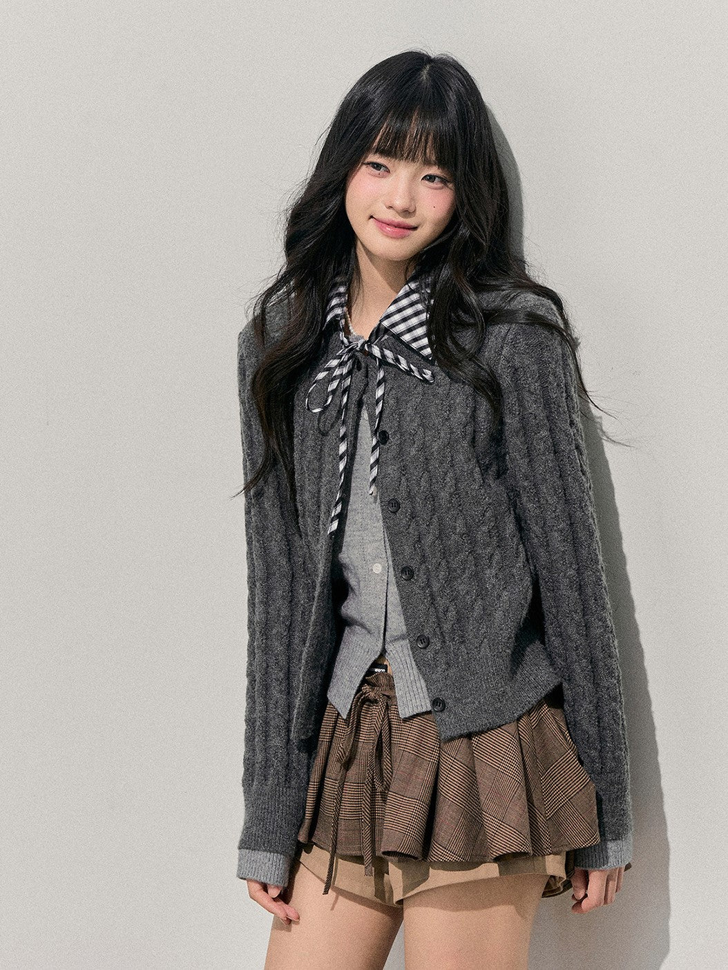 Plaid Shirt Collar Faux Two-Piece Sweater DIA0722