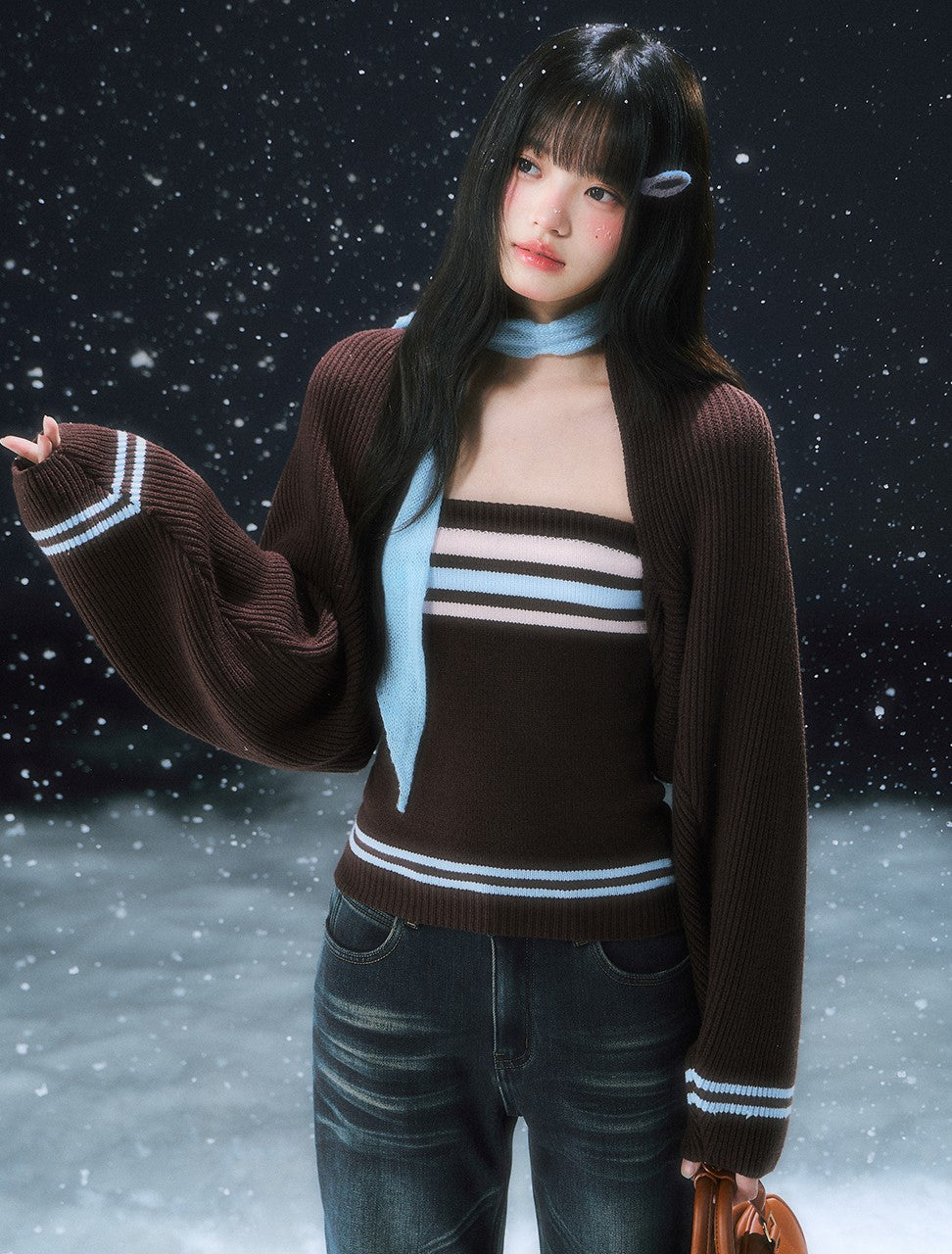 Brown Two-piece Layered Sweater WEE0103