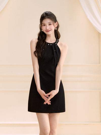 Halter Neck A-line Dress OSH0123