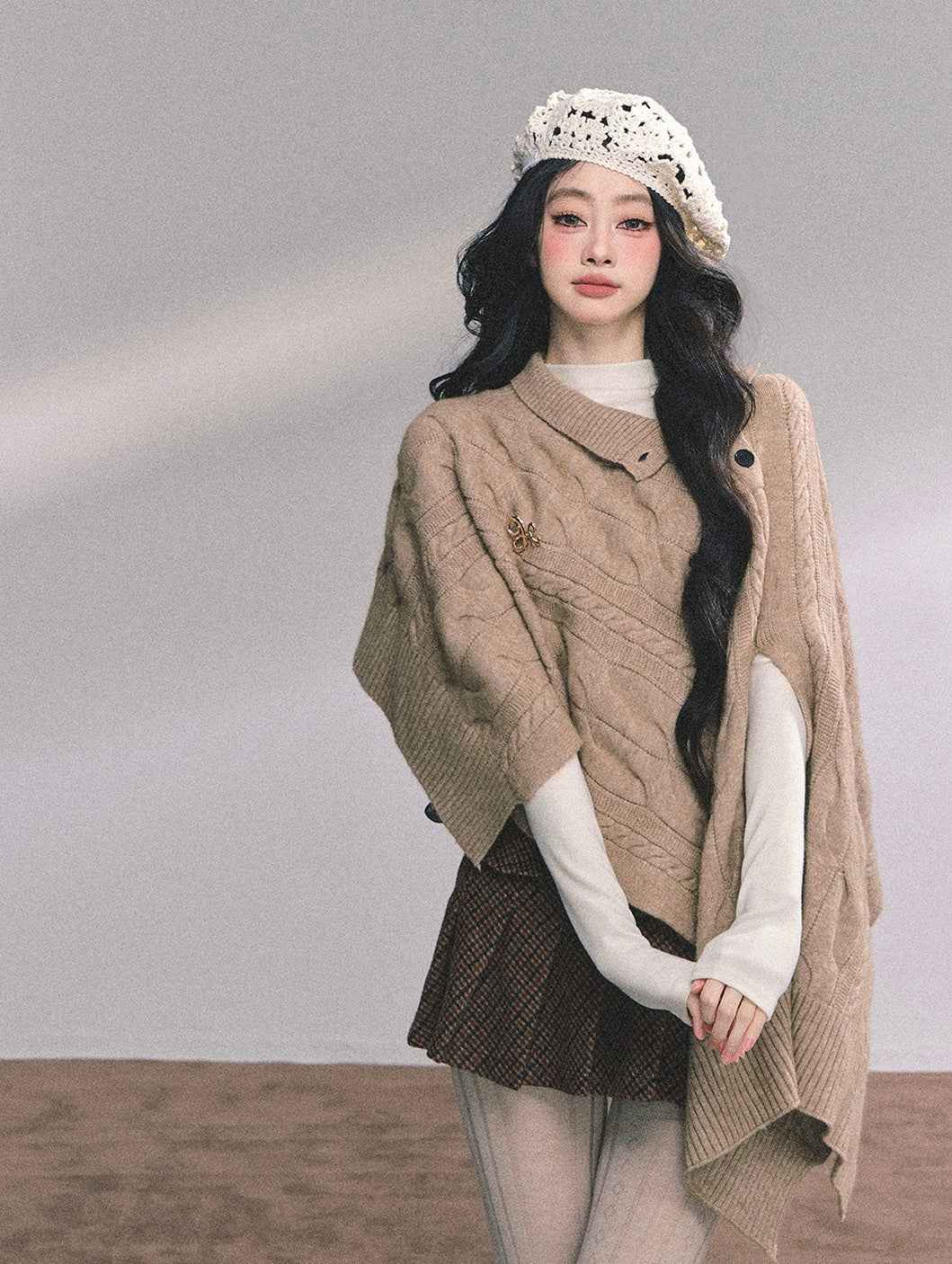 High-end French Knitted Cape DIA0617