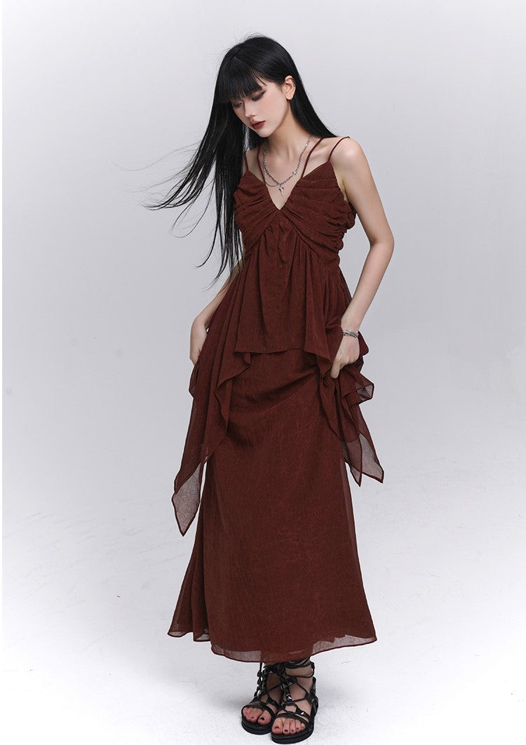 Red Lazy Style Camisole/Skirt LAD0202